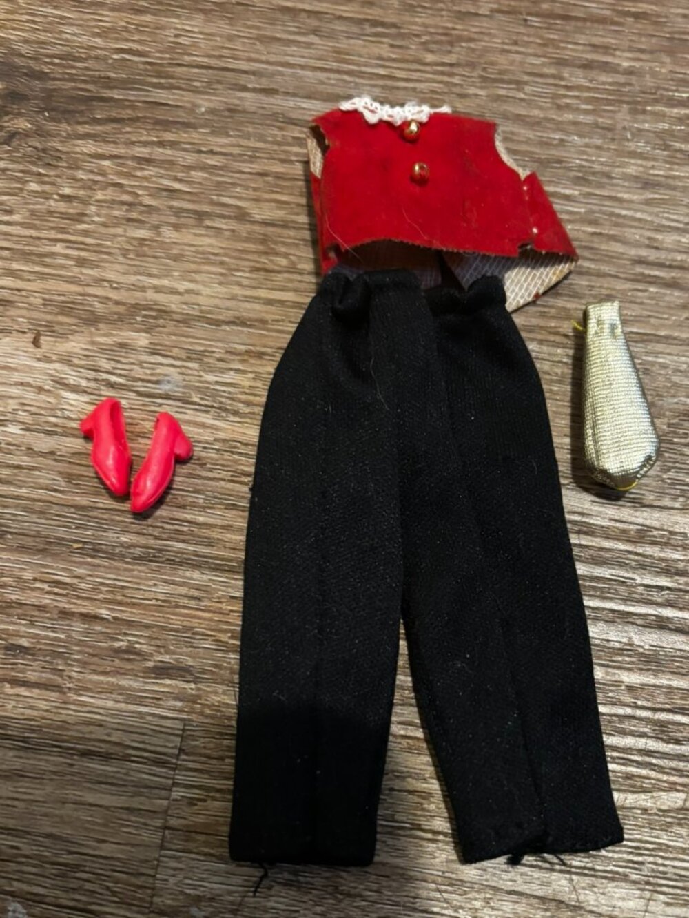 Topper Dawn doll clothes Dizzy Girl black pants vest headband